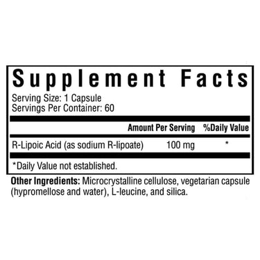 Alpha R Lipoic Acid 60 Capsules * Seeking Health Supplement - Conners Clinic